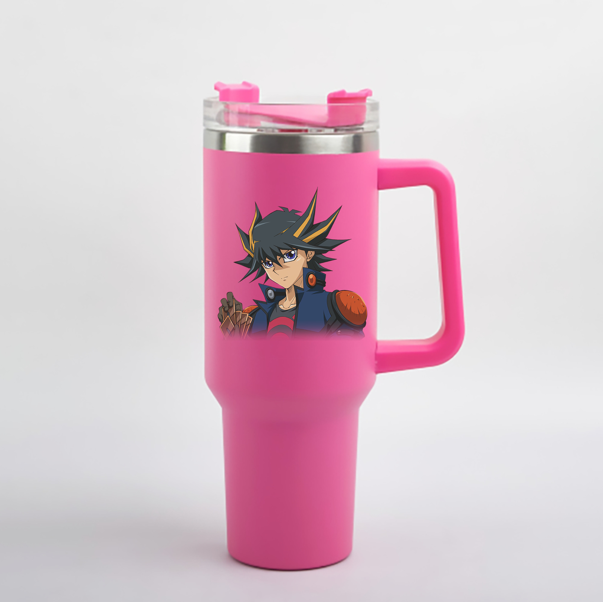 （画像用） 遊☆戯☆王 Yu-Gi-Oh! 1200mL車用タンブラー - クリスタルステッカー（プラスチックストロー付き）